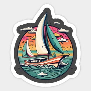 Sailing under full sail | Yacht ocean sailing Sticker